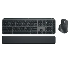 Combo Teclado e Mouse Sem Fio MX Keys S + Apoio para as Mãos, Conexão Bluetooth ou Receptor Logi Bolt, Iluminação Inteligente, Rolagem Rápida, Compatível com Windows, macOS, ChromeOS, Linux- Grafite – 920-011605