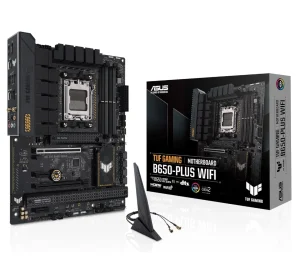 Placa mãe ASUS TUF Gaming B650-PLUS WiFi AMD B650 AM5 ATX Ryzen Desktop 9000 8000 e 7000, 14 estágios de energia, PCIe 5.0 M.2, memória DDR5, WiFi 6 e Ethernet de 2,5 GB, suporte USB4 Aura Sync
