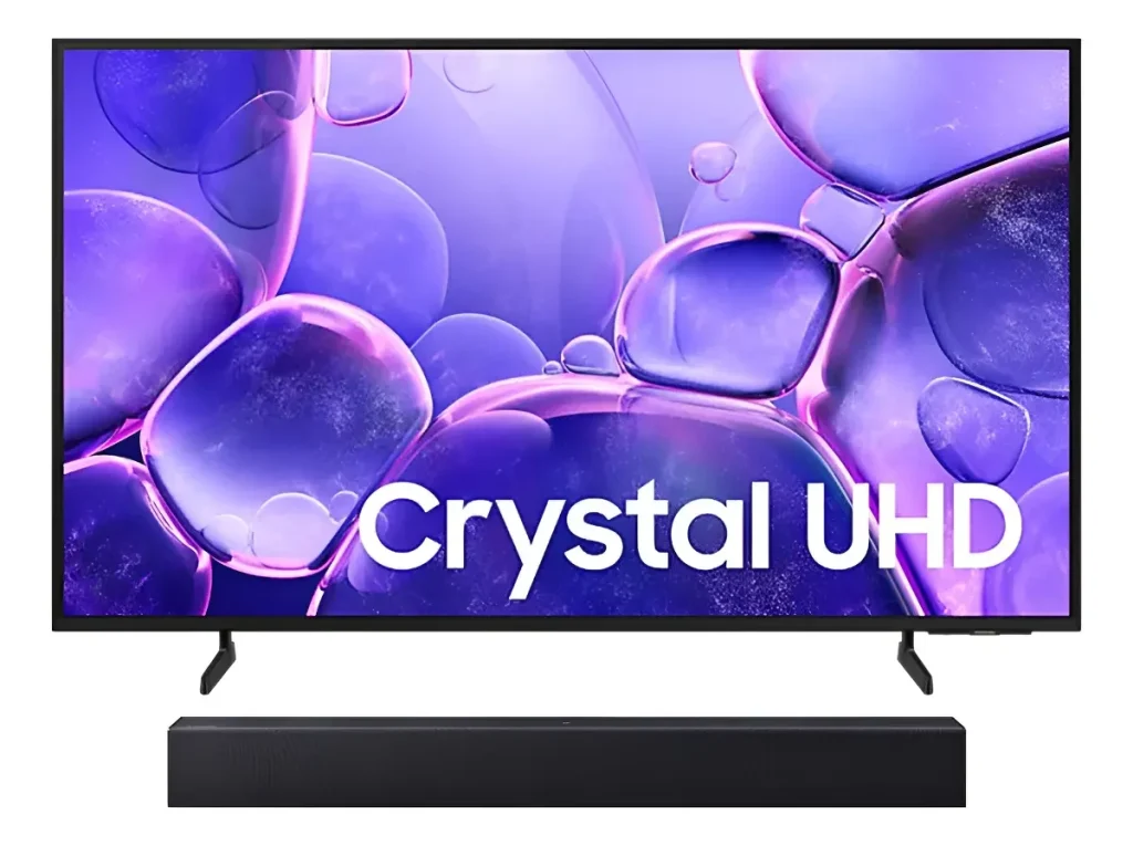 Combo Samsung Smart TV 58″ UHD 4K U8500F 2025, Xbox Cloud Gaming, Canais Gratuitos – 58U8500F + Soundbar com 2.0 canais, 40W RMS, Subwoofer integrado – HW-B400F