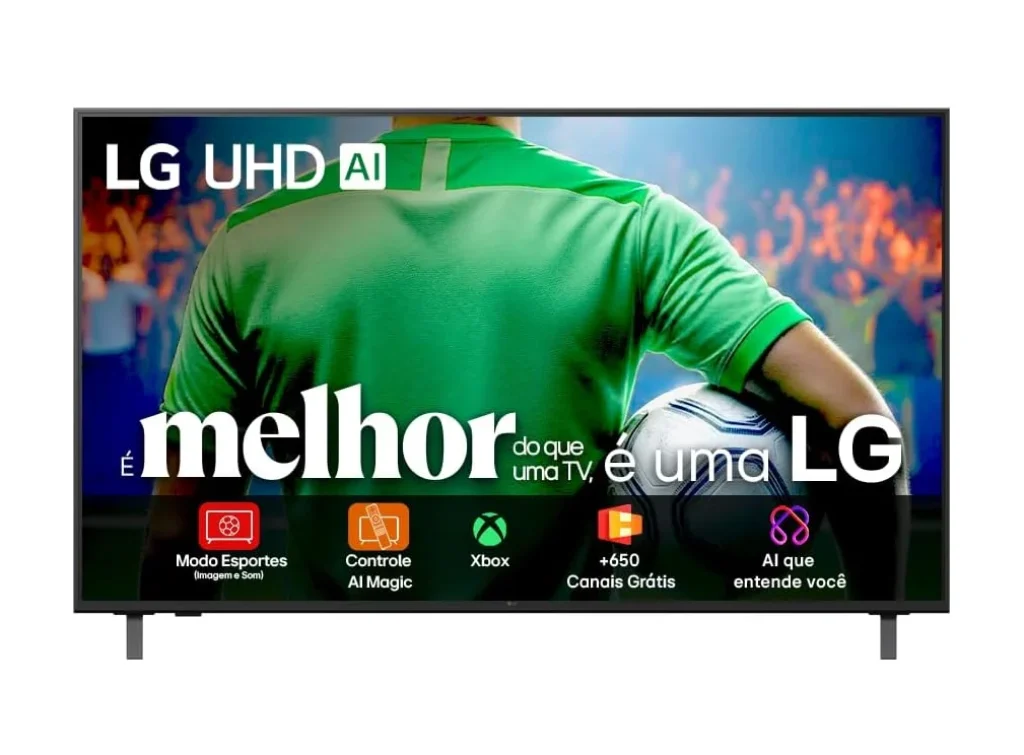Smart TV LG 75″ UHD 4K – Processador α7 IA Gen8, 4K Super Upscaling, Botão IA, webOS 25 – 75UA8550PSA