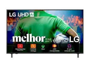 Smart TV LG 75″ UHD 4K – Processador α7 IA Gen8, 4K Super Upscaling, Botão IA, webOS 25 – 75UA8550PSA
