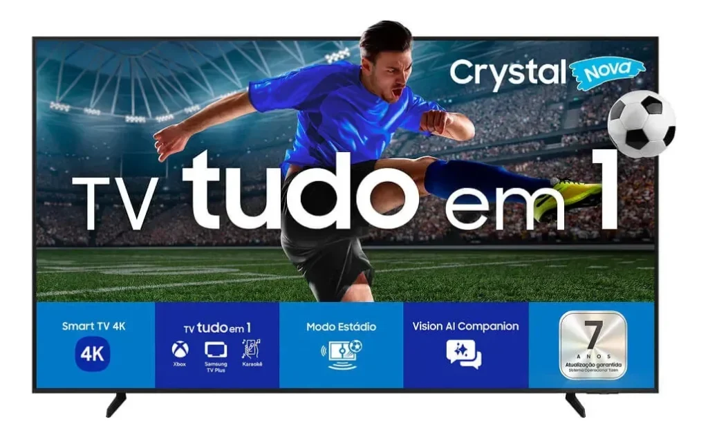 Smart TV Samsung 85″ Crystal UHD 4K U8100F 2025, Xbox Cloud Gaming, Canais Gratuitos, Alexa – 85U8100F