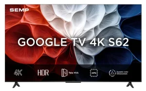 Smart TV SEMP 4K UHD, 43“, Google TV, Google Assistente, Comando por Voz, GoogleCast Integrado, Design Sem Bordas, Dolby Audio – 43S62