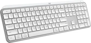 Teclado sem fio Logitech MX Keys S com Clique Silencioso, Teclas Programáveis, Iluminação Inteligente, Conexão Bluetooth ou Receptor USB Logi Bolt e Bateria Recarregável – Cinza Claro