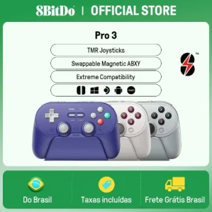 Controle Sem fio 8BitDo Pro 3 com joysticks TMR, gatilhos comutáveis, botão intercambiável, para Switch 1/2 Windows, Apple