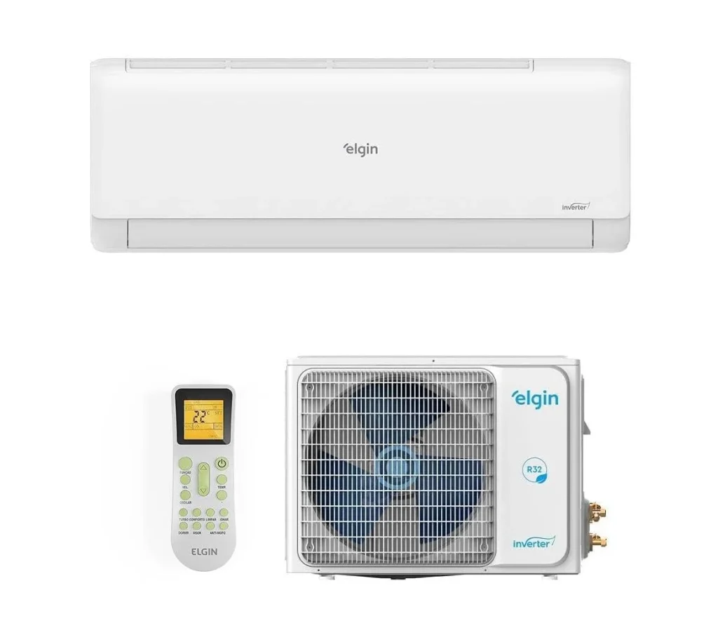 Ar Condicionado Split Hi Wall Inverter Elgin Eco 9000 BTU/h Quente e Frio Wi-Fi 220V Branco – HJQI09C2WB/HJQE09C2CB