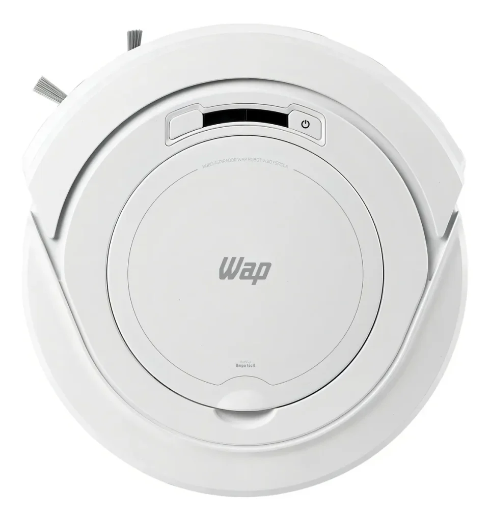 Aspirador de Pó Robô WAP ROBOT W90 Automático 3 em 1 Varre Aspira Passa Pano MOP para Limpeza 30W Bateria Recarregável Bivolt, Cor: Branco