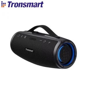 Caixa de som Tronsmart Mirtune S100 Bluetooth com 50W, Bateria até 20h, USB, SD, IPX7 à prova d’água, Alça retrátil, Powerbank integrado