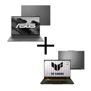 Combo ASUS Notebook ASUS Zenbook S14 – Intel Ultra 7-355, 16GB RAM, 512GB SSD, Tela 14″ OLED 2,8K 120Hz – UX5406AA-SU308W + Notebook ASUS TUF Gaming F16 – I5 14450HX, RTX 5050, 16GB RAM, 512GB SSD, 16″ IPS FHD 165Hz – FX608JHR-RV122W