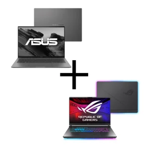 Combo ASUS Notebook ASUS Zenbook S14 – OLED 14″ 2,8K 120Hz, Intel® Core™ Ultra 7 355, 16GB RAM, 512GB SSD, W11 – UX5406AA-SU308W + Notebook Gamer ASUS ROG Strix G16 – I9 14900HX, RTX™ 5060, 16GB RAM, 512GB SSD, 16″ IPS 2,5K 240Hz, W11- G615JMR-S5001W