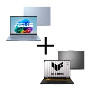 Combo ASUS Notebook Vivobook S 14 – OLED 14″, Intel® Core™ Ultra 7 256 V, 16/512GB – S5406SA-QD299W + Notebook ASUS TUF Gaming F16 – RTX 5050, I5 14450HX, 8/512GB, 16″ IPS 165Hz – FX608JHR-RV124