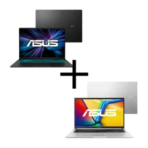 Combo Notebook ASUS V16, Intel Core 5-210H, NVIDIA RTX 4050, 16GB RAM, 512GB SSD, W11, 16″ FHD IPS 144Hz – V3607VU-RP306W + Notebook ASUS Vivobook 15, Ryzen 7 5825U, 8/512GB, 15″ FHD – M1502YA-NJ611