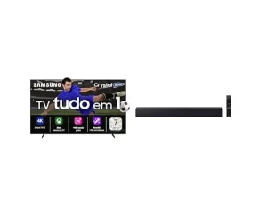 Combo Samsung Smart TV 50″ Crystal UHD 4K U8600F 2025 + Soundbar B-Series HW-B400F 2.0 canais Woofer integrado