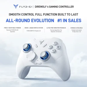 Controle Flydigi Direwolf 4 – FORCEFLEX Lever Joysticks, FORCESWITCH Triggers 2.0, Feedback de Vibração Dupla, Ajustes de tensão, Micro/Linear Switch System, 1000Hz, PC, iOS, Android, Switch