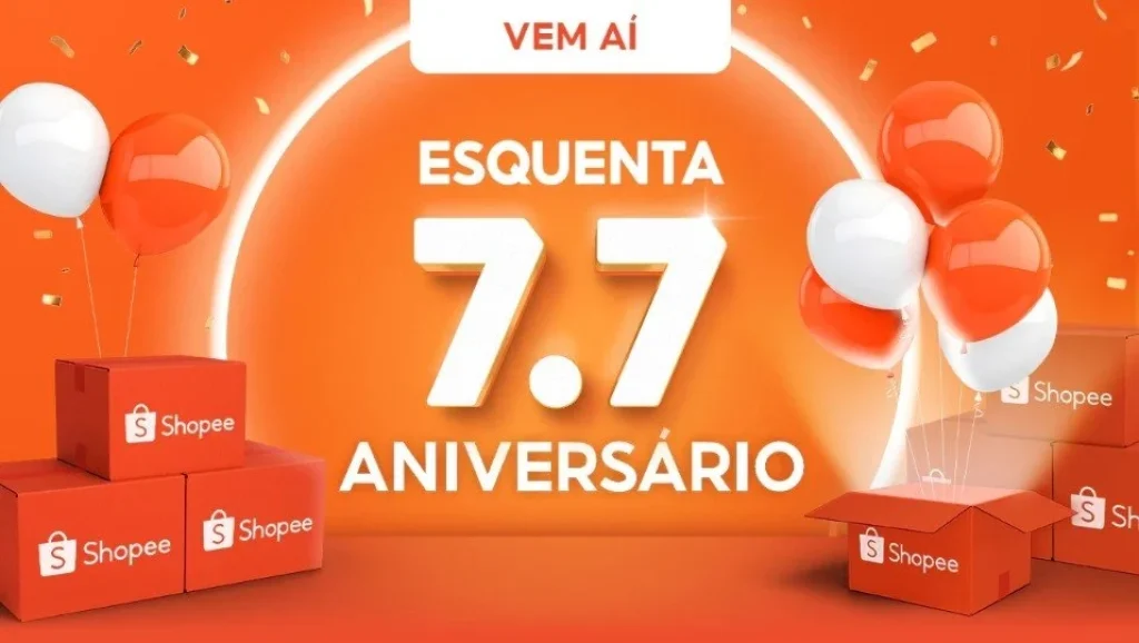 Cupons Shopee Esquenta 7.7 – 20% OFF limitado a R$150, R$50 OFF em R$409 em Todo o site, 25% OFF em Full limitado a R$20, 20% OFF Lojas Oficiais e Mais