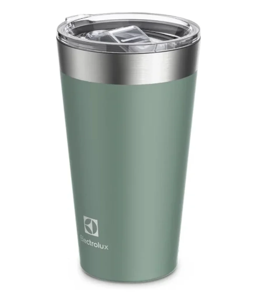 Copo Térmico Electrolux Sense Verde 560ml, Tampa Hermética, Camada Dupla, Bebidas Geladas e Quentes