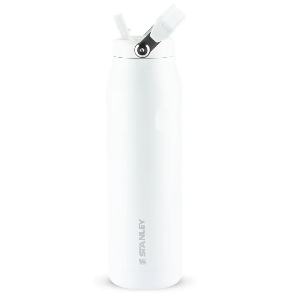 Garrafa Térmica Stanley Aerolight Flip Straw Frost 1,1L , Canudo Integrado, Abertura Grande, Aço Inoxidável Leve