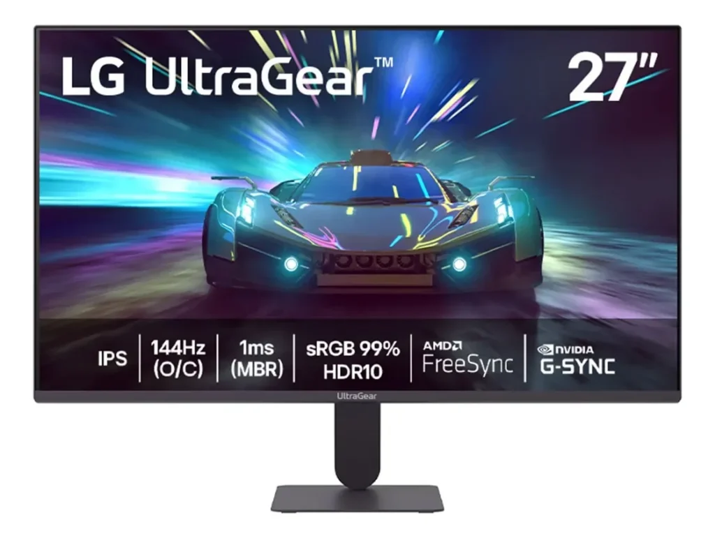 Monitor Gamer LG UltraGear™ 27″, FHD, 144Hz, 1ms, NVIDIA G-SYNC, AMD FreeSync, HDR10, Preto – 27G411A-B