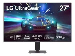 Monitor Gamer LG UltraGear™ 27″, FHD, 144Hz, 1ms, NVIDIA G-SYNC, AMD FreeSync, HDR10, Preto – 27G411A-B