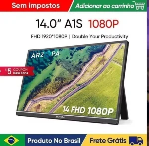 Monitor Portátil ARZOPA A1S 14″ Full HD 60Hz IPS Ultrafina 2x USB-C, HDMI