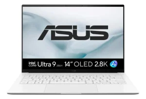 Notebook Ultrafino ASUS Zenbook S14 – Intel Core Ultra 9-386H, 32GB RAM, 1TB SSD, 14” OLED 2,8K 120Hz 1100nits, Windows 11, Scandinavian White – UX5406AA-SU196W