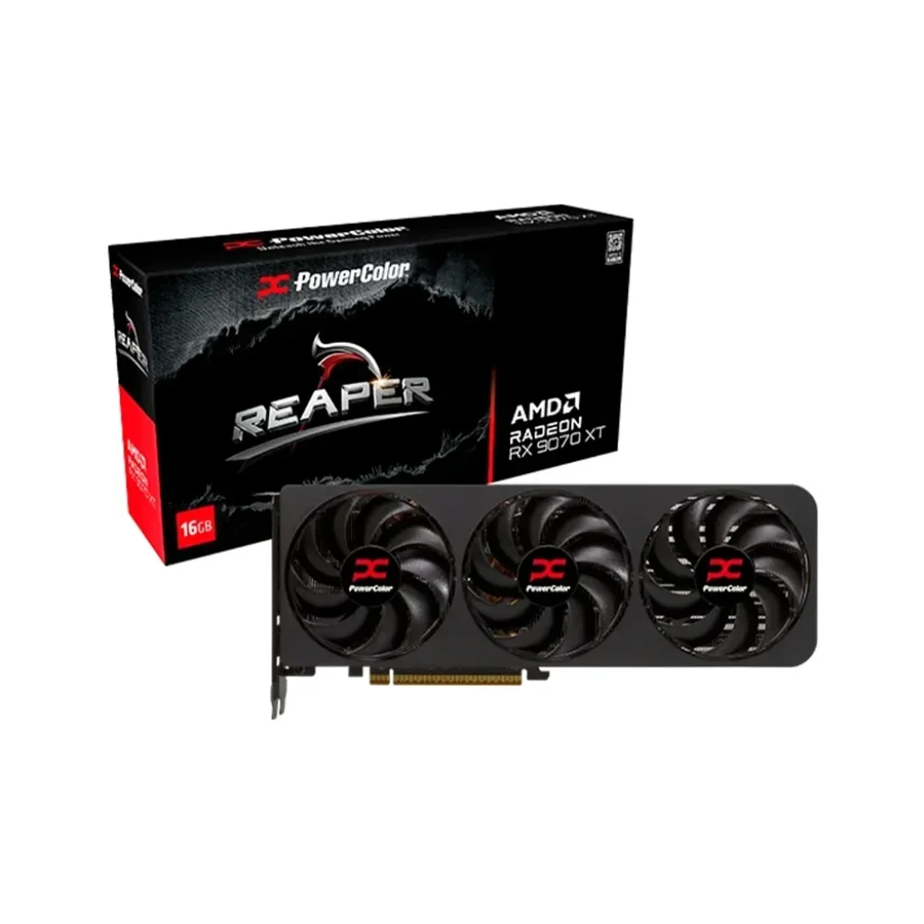 Placa de Vídeo PowerColor Reaper AMD Radeon RX 9070 XT 16GB GDDR6, 256 bits – RX9070XT 16G-A