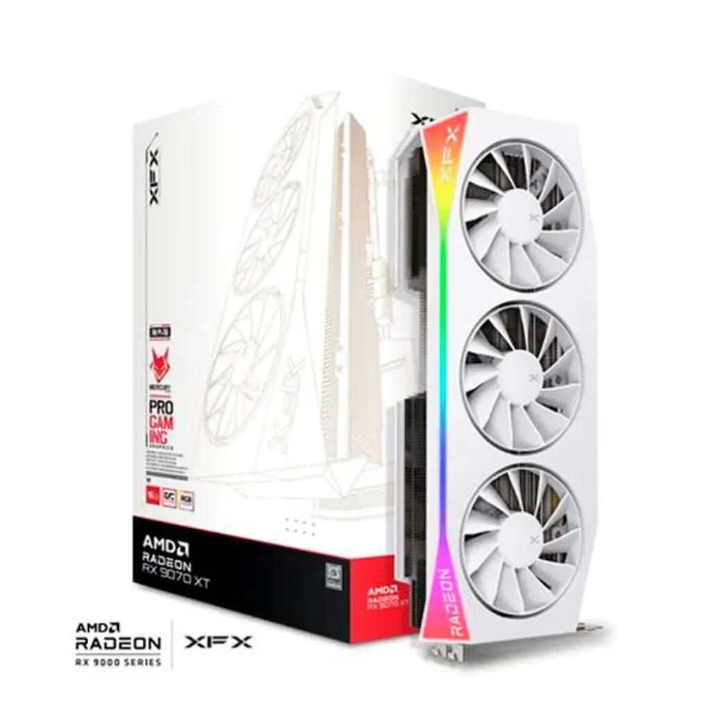 Placa de Vídeo XFX Mercury RX 9070 XT OC WHITE GAMING EDITION WITH AMD Radeon, RGB, 16GB, GDDR6, HDMI 3xDP, RDNA 4 – RX-97TRGBBW9