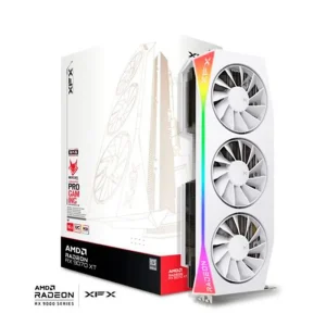 Placa de Vídeo XFX Mercury RX 9070 XT OC WHITE GAMING EDITION WITH AMD Radeon, RGB, 16GB, GDDR6, HDMI 3xDP, RDNA 4 – RX-97TRGBBW9