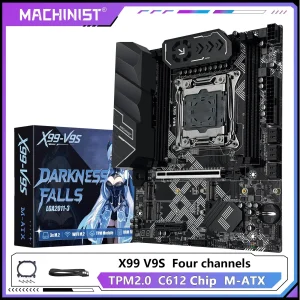 Placa-mãe MACHINIST X99 V9S Chip C612 Suporte TPM2.0 LGA 2011-3 Xeon E5 CPU DDR4 RAM com 3 * NVME M.2 slot SATA3.0 USB3.0