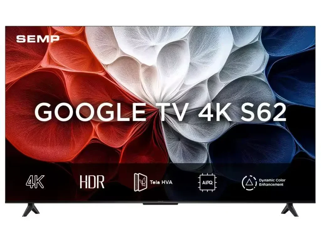 Smart TV 50″ SEMP TCL 4K UHD LED S62 com Google TV, AiPQ, Google Assistant, 3 HDMI – 50S62