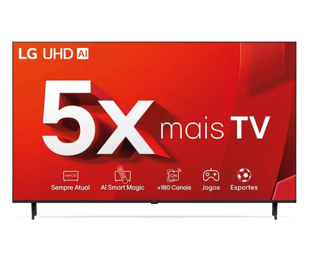 Smart TV LG 98” UHD 4K AI Super Slim UT9050 – 120Hz Nativo, Processador AI Alpha 8 4K, HDR10 Pro, webOS 24 – 98UT9050PSA