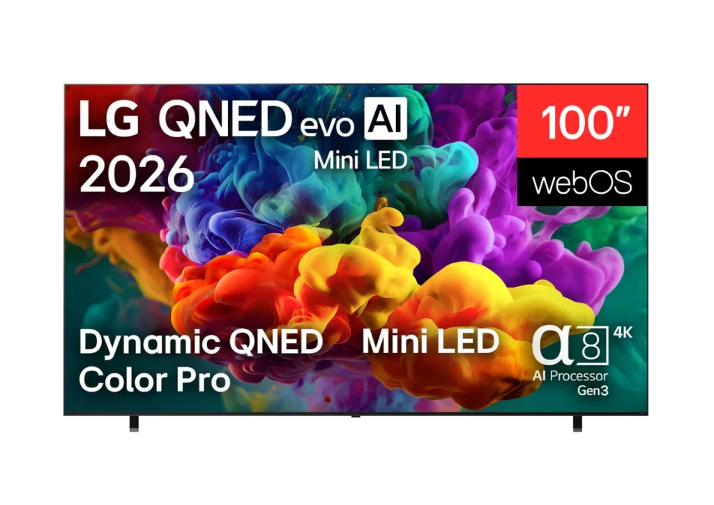 Smart TV LG 100″ 4K QNED evo Mini LED – QNED85 – 120Hz Nativo (VRR 144Hz) Alpha 8 com AI Gen3, Super Upscaling, Dolby Vision•Atmos – 100QNED85BS