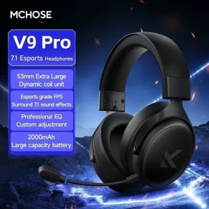 Fone de Ouvido Sem fio MCHOSE V9 Pro 7.1 Surround Hi-Res Com microfone Três modos Bluetooth 53mm Drivers
