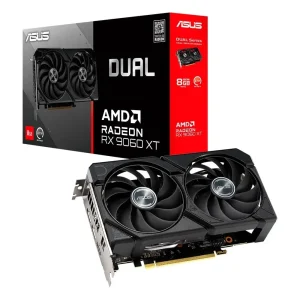 Placa de Vídeo ASUS DUAL RX 9060 XT 8G AMD Radeon, 8GB GDDR6, 128bits, OpenGL 4.6 – 90YV0MI1-M0NA00