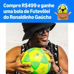 Brinde Amazon acima de R$499 para quem é Prime – Bola de Futevolei Ronaldinho Gaúcho R10 Legacy – Cupom Automático