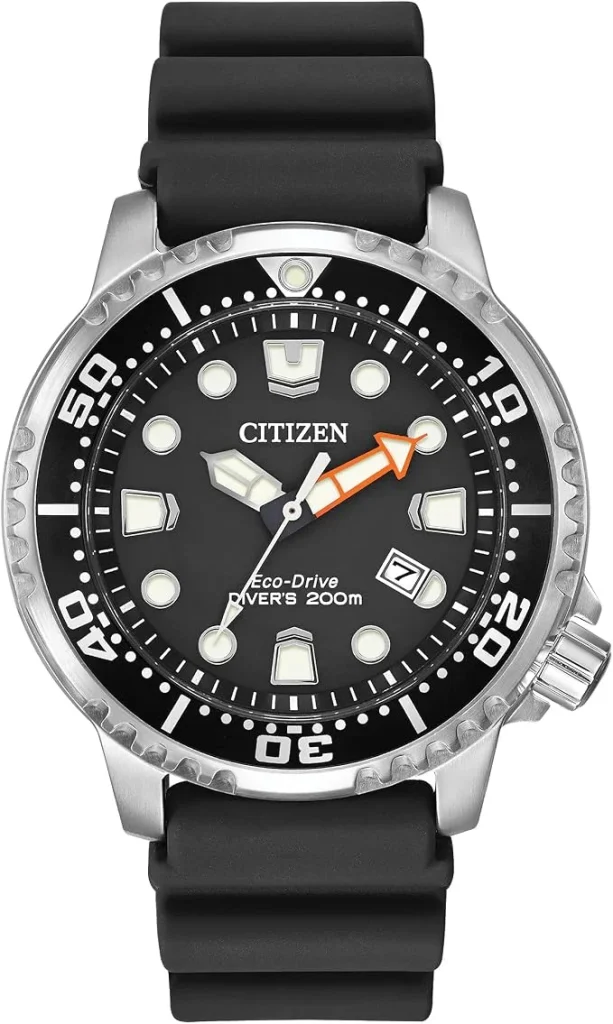 Citizen Relógio masculino Eco-Drive Promaster Diver, quartzo, aço inoxidável com pulseira de poliuretano