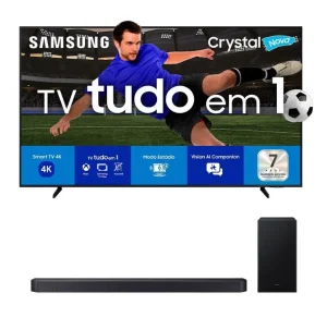 Combo Samsung Smart TV 85″ UHD 4K U8600F + Soundbar Série Q HW-Q600F 3.1.2 Canais Subwoofer 2025