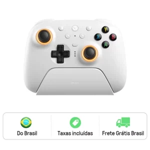 Controle Sem Fio 8BitDo Ultimate 2 com Dock para PC e Android com Joysticks TMR, Gatilhos comutáveis, Controle de movimento, 8 Velocidades