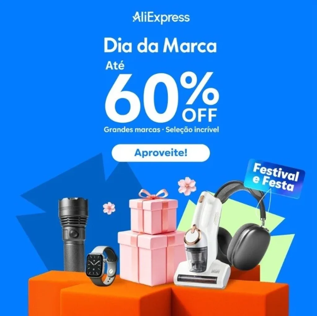 Cupons AliExpress – Dia da Marca de até R$ 230 OFF