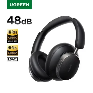 Headphone Wireless UGREEN Studio Pro – 48dB Híbrid ANC Over-ear LDAC Hi-Res 120h Playtime Bluetooth 6.0, Dual Driver (40+12 mm), Premium, Latência Ultrabaixa, EQ App, Couro, Metal