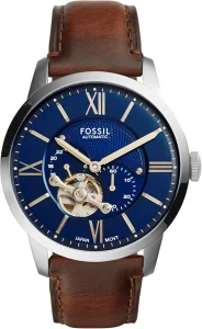 Fossil Relógio masculino automático Townsman com movimento mecânico e mostrador esqueleto