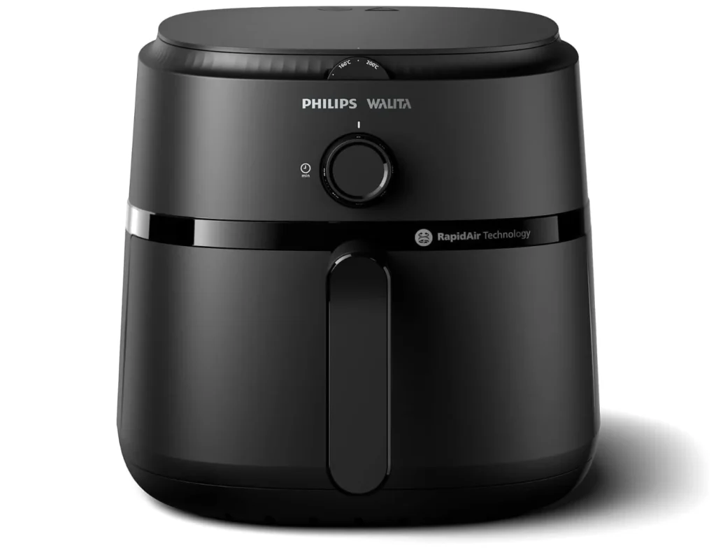 Fritadeira Airfryer Philips Walita Série 1000 XL - 6,2 litros, Tecnologia RapidAir, 12 Modos de Preparo, Até 90% Menos Óleo, 2 anos de garantia, Controle Analógico, Preta, 220v (NA130/09)