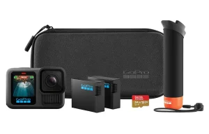 GoPro HERO13 Black Core Bundle – Kit com Câmera de Ação à Prova d’água 10m, 5.3K60, HLG HDR, 27MP, HyperSmooth 6.0, GPS, Wi-Fi 6, Acessórios Extras: Bastão Flutuante The Handler, Bateria Enduro, Cartão de 64GB e Estojo