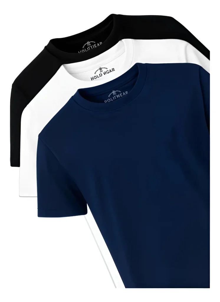 Kit 3 Camisetas Básicas Polo Wear Sortido