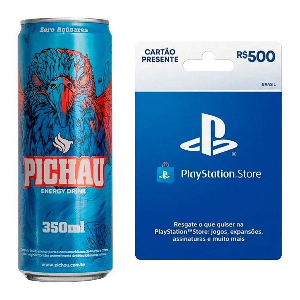 Kit GTA – Energetico Pichau Zero 350 Ml + Gift Card R$500 Sony Playstation