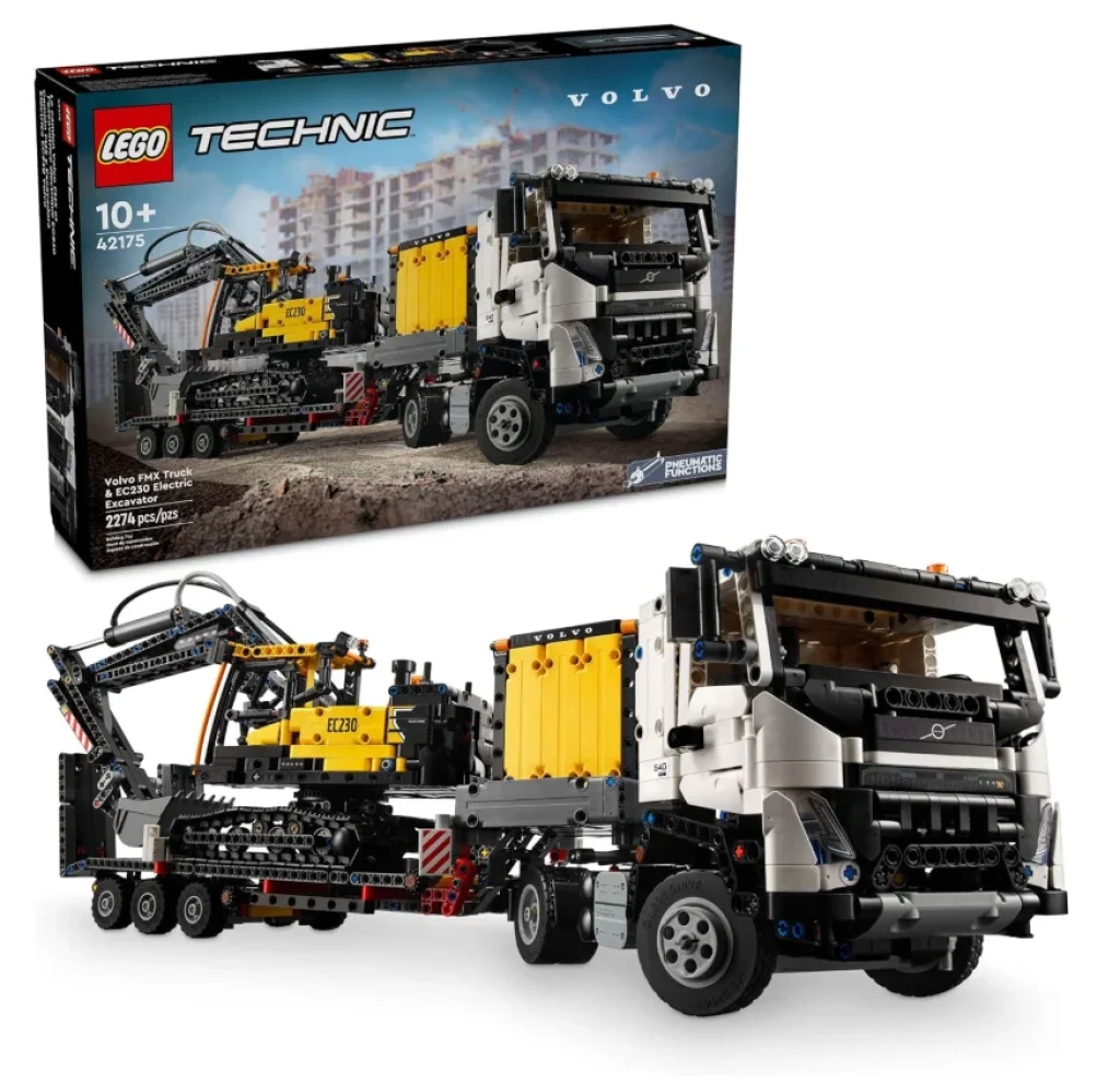 LEGO Technic Caminhão FMX e Escavadeira Elétrica EC230 da Volvo 42175