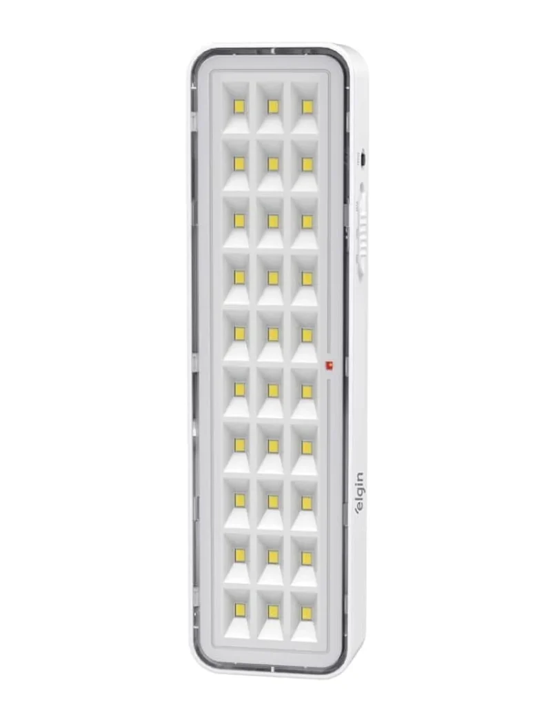 Luminária De Emergência 30 LEDS 2W Elgin Bivolt Bateria até 6 horas Luz Branca Fria