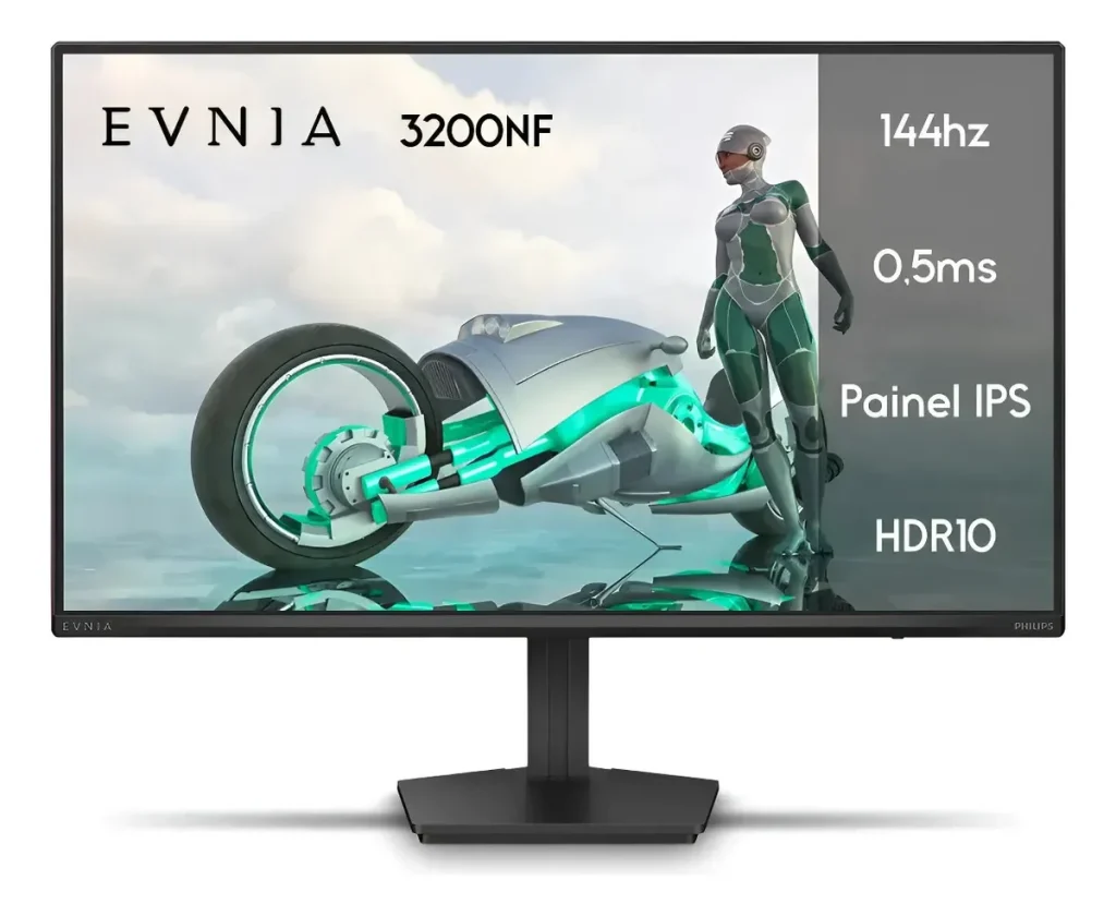 Monitor Gamer Philips 23.8″ Evnia IPS 144Hz 0.5ms Wide FullHD G-Sync Preto 127/220V
