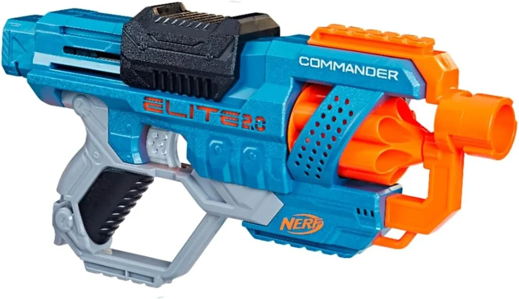 Nerf, Lançador de Dardos, Elite 2.0, Commander RD-6 – Tambor Giratório, Inclui 12 Dardos