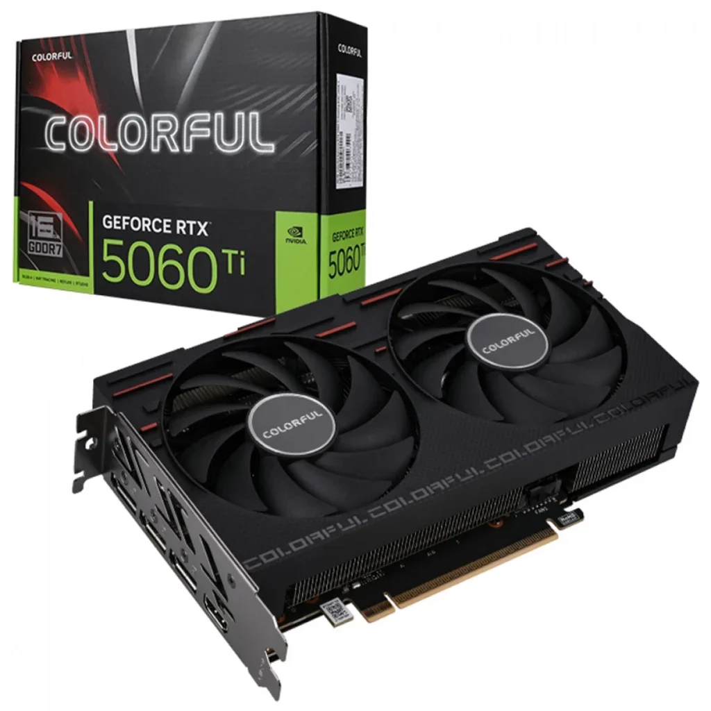 Placa de Vídeo Colorful NVIDIA GeForce RTX 5060 Ti Gaming DUO 16GB-V, 16GB, GDDR7, DLSS, Ray Tracing – 212600000021